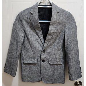 Perry Ellis Portfolio Women's 2-Button Blazer Jacket Linen Blend Gray/Blue Sz 10